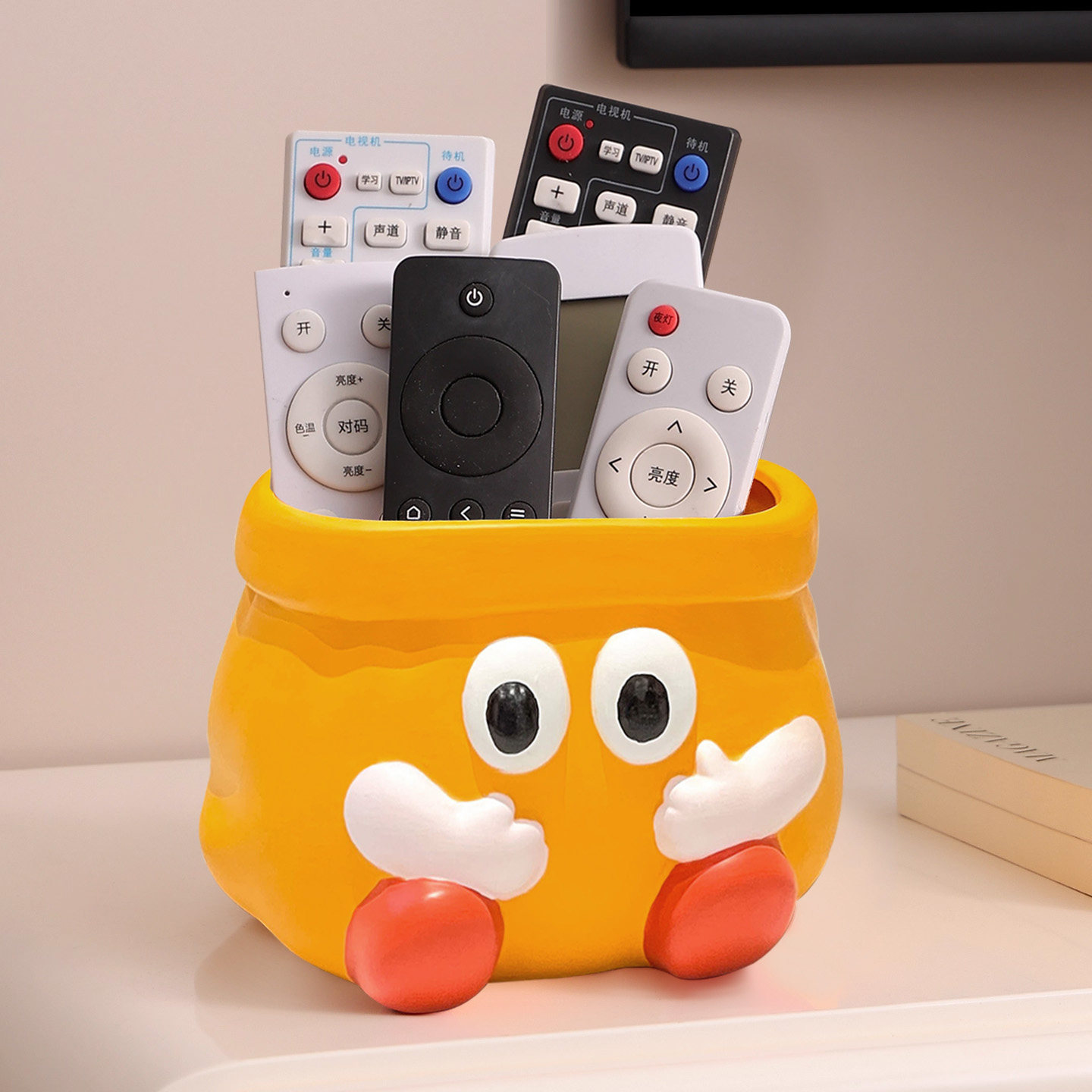 趣味纸袋遥放控器收纳盒客厅创意轻奢高档电视柜装饰摆件乔迁礼物