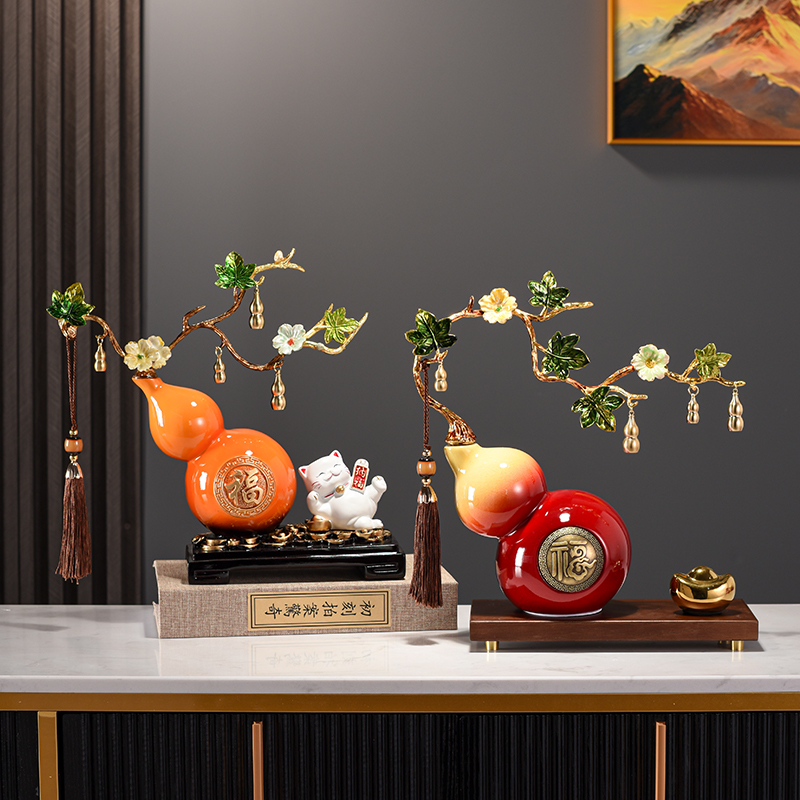 新中式五福临门葫芦招财摆件