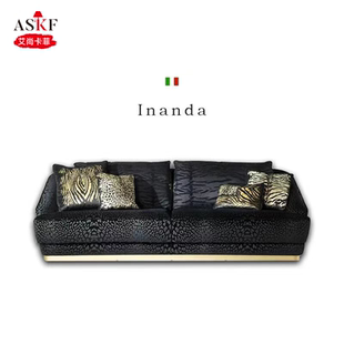艾尚卡菲 意式轻奢roberto cavalli卡瓦利Inanda客厅真皮别墅沙发