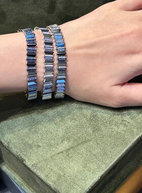 欧美纯银杨紫同款手链