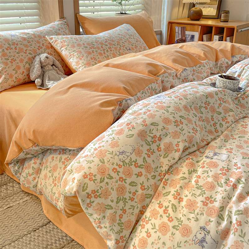 秋冬加厚四件套磨毛被套单件2025新非纯棉全棉单人被罩150x200x23