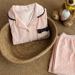 家居服套装 海岛绒睡衣女2025秋冬新款 长裤 长袖 蕾丝花边甜美时尚