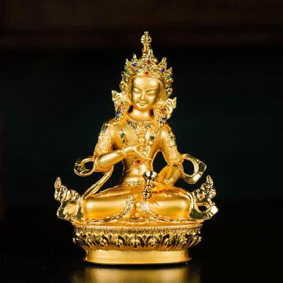 金刚西贡家居用品装饰室内镀金5英寸小铜像便携式金雕佛像