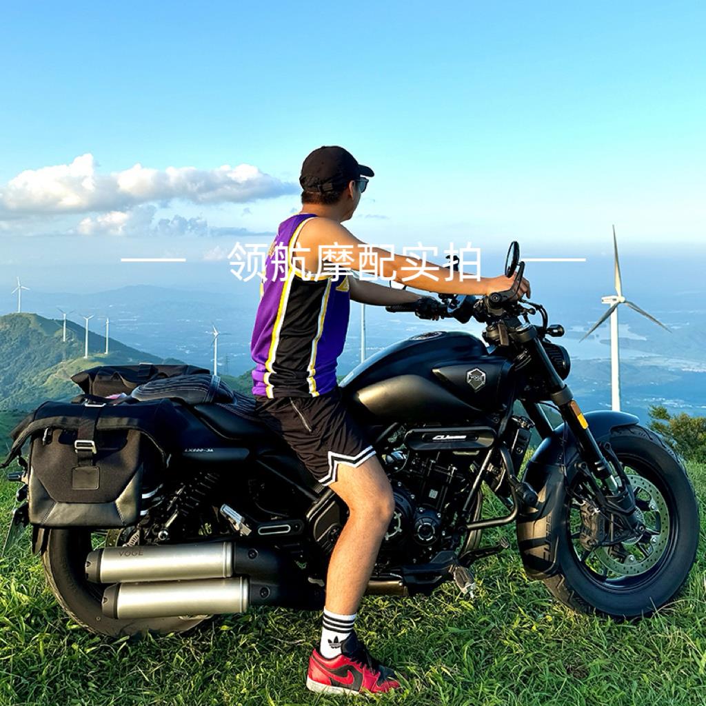 适用无极cu525边包改装复古皮边箱头盔防水帆布包 折叠靠背大容量