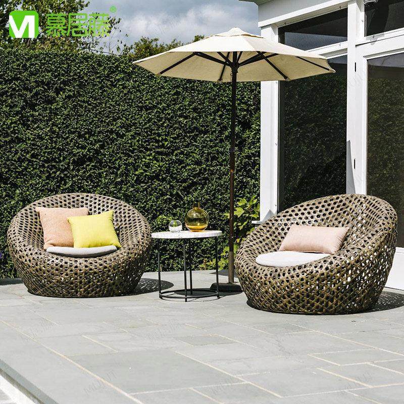 户外藤沙发露天室外藤编椅阳光房休闲民宿庭院露台花园茶几三件套,住宅家具,户外沙发,淘宝优惠券,粉丝福利购,淘宝优惠卷