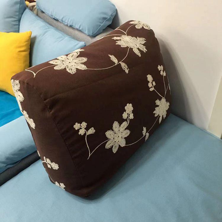 沙发长靠垫套三角形长方形腰枕靠枕套枕芯 亚麻布料可定制尺寸