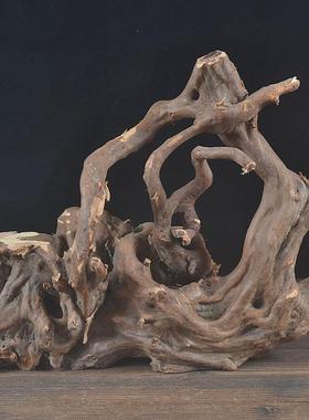 木头根雕底座创意枯木实木树根风化木家居装饰品陶瓷人物佛像摆件