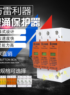 家用防雷器2P电源浪涌保护器220V避雷器20-40KA抗雷电涌开关模块