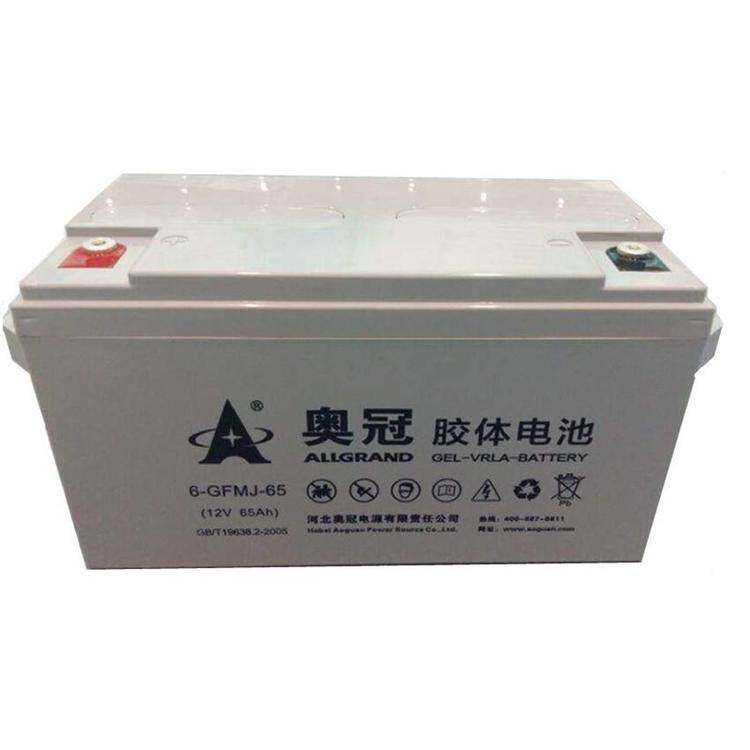 奥冠蓄电池6-GFMJ-65免维护12V65AH直流屏后备太阳能光伏储能电池