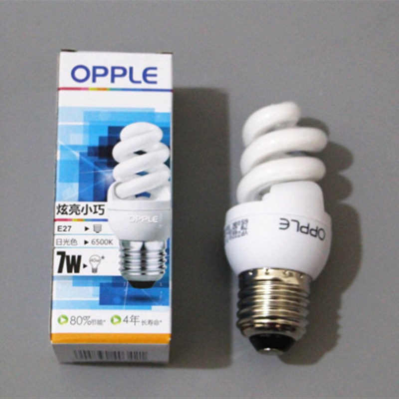 欧普 节能灯 7W YPZ220/7-SS E27大螺口  全螺 螺旋 三基色灯泡