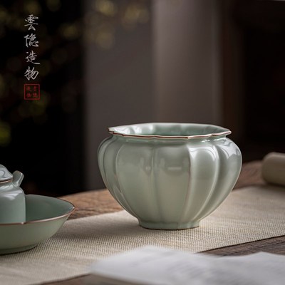 云隐造物天青汝窑建水茶洗汝瓷开片茶渣桶茶洗缸陶瓷功夫茶具配件