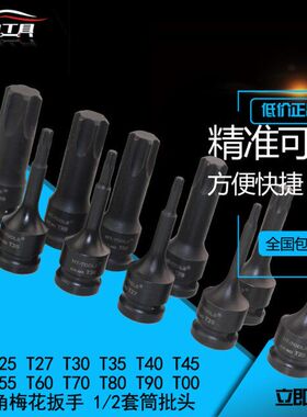 T20 T40 T45T50 T55T60T70T80 T90T00内六角梅花扳手 1/2套筒批头