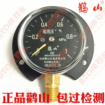 杭州鹳山YC60T船用夜光压力表y60t径向带后边YC100T船用表真空表