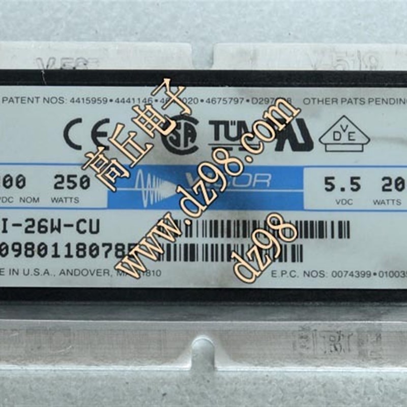 VICOR VI-26W-CU隔离电源模块支持220V整流滤波后300V转5.5V 200W