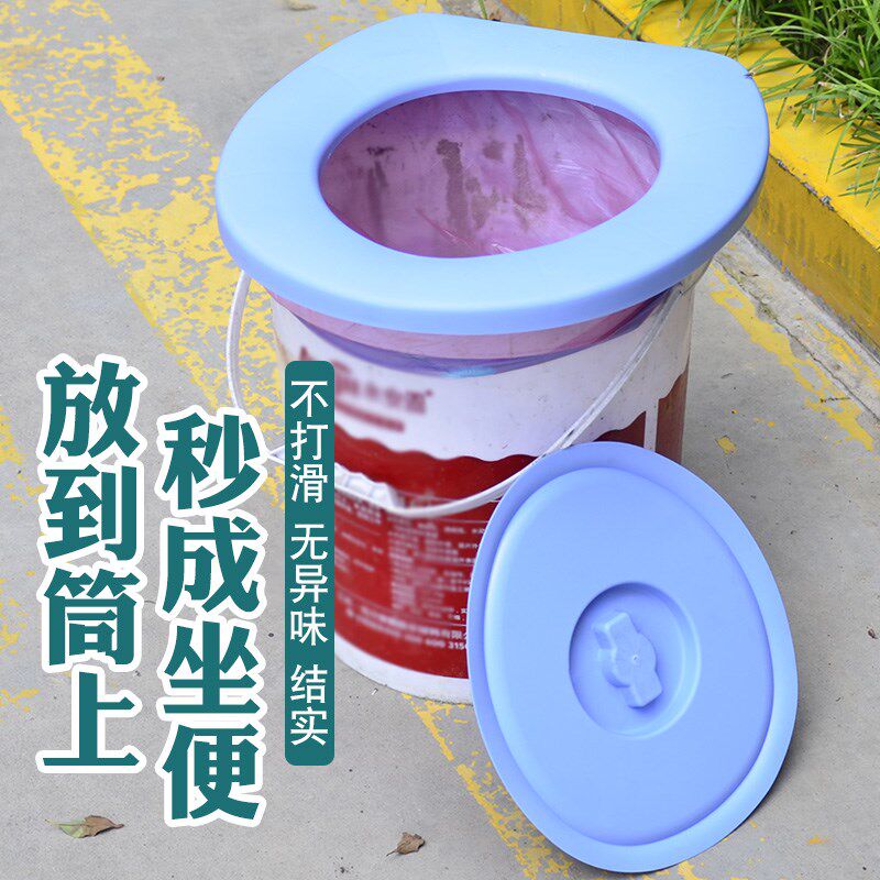 简易马桶圈通用带盖农村老家自制坐便桶老人孕妇蹲坑改造旱厕临时