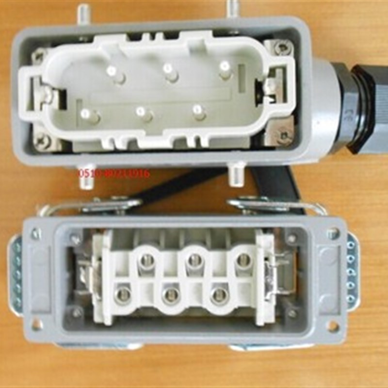 HDC-HSB-006-1-2-3重载连接器 6芯 35A 矩形插头 热流道 螺钉型