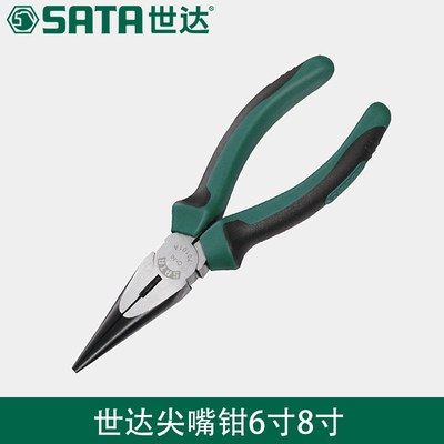 SATA世达五金工具钳子尖嘴钳6寸8寸多功能电工剥线钳70101A70102A