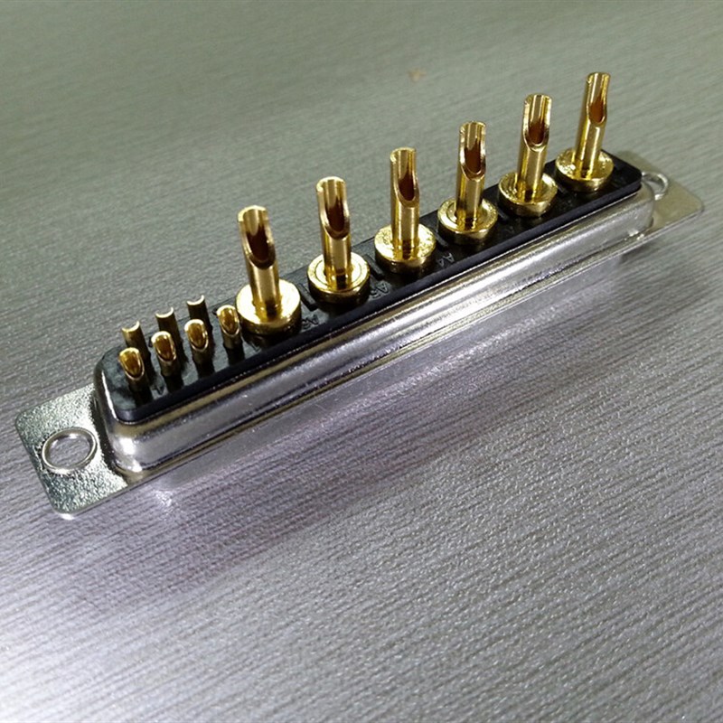 优质混合大电流DSUB13W6焊线公母连接器D型6+7混装电源线插头插座
