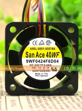 SAN ACE 9WF0424F6D04 4020 DC24V 0.08A 4CM3线 发那科 散热风扇