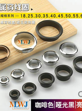 18电脑桌出线孔 金属穿线孔盖 线孔盖 家具穿线盒 装饰圈 装饰盖