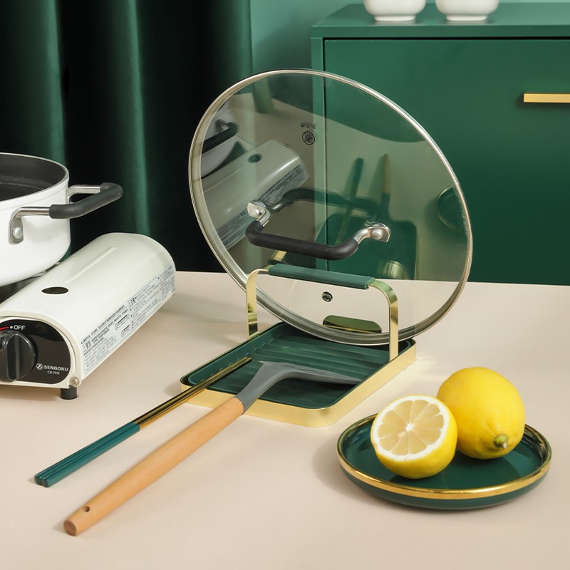 厨房锅盖架台面置物架放勺子炒菜铲子锅铲架托坐式收纳架子神器