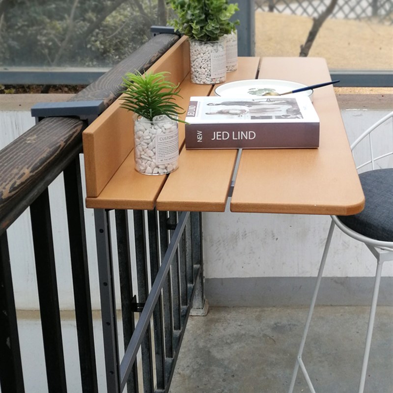 阳台栏杆挂桌悬挂 折叠方便挂电脑桌家用小吧台 创意升降折叠书桌