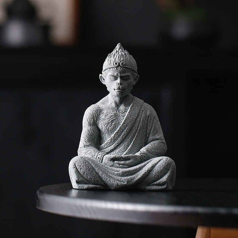 青砂石创意孙悟空齐天大圣茶桌鱼缸造景装饰斗战胜佛生肖猴子摆件,童装/婴儿装/亲子装,泳帽,淘宝优惠券,粉丝福利购,淘宝优惠卷