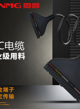 恩爵MIL连接线20点40点双牛角插头转接线L20HH-10S镀金端子屏蔽