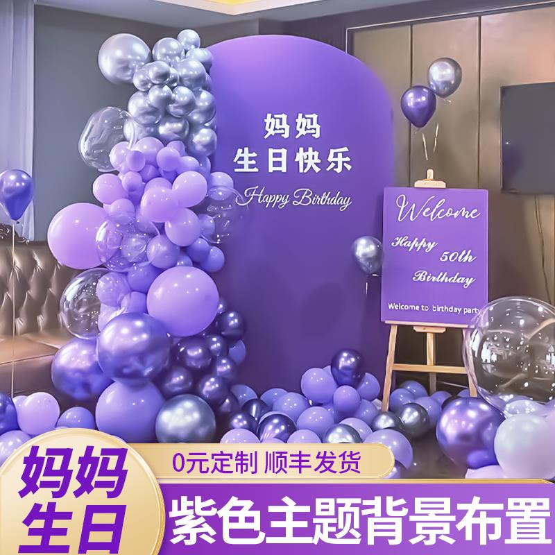 60岁妈妈生日装饰场景布置70大寿80老人过寿宴气球氛围kt板背景墙