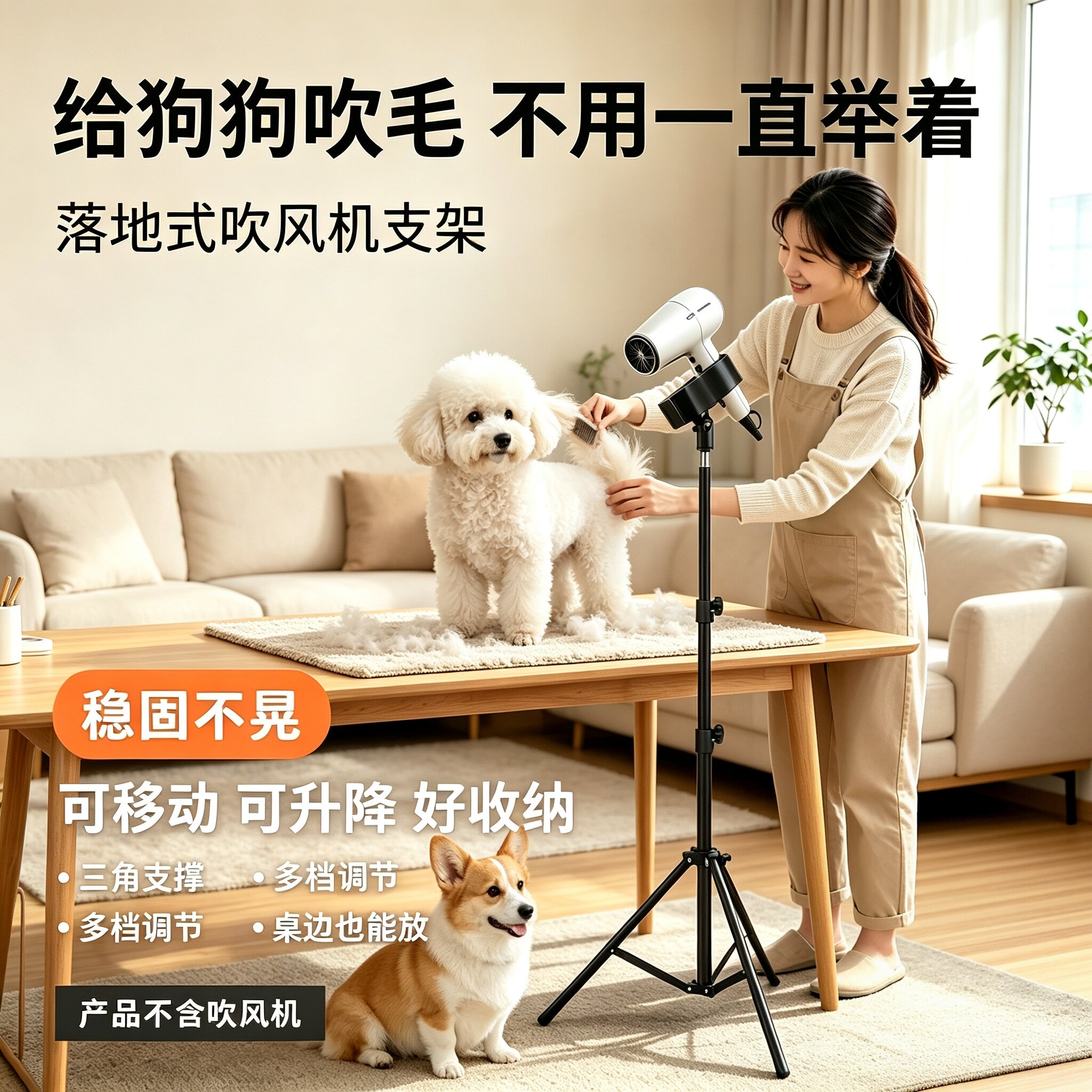 狗狗美容台吸毛吹风机通用支架图片