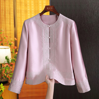 新中式女装春季2025新款重工刺绣国风圆领外套名媛风轻奢气质上衣