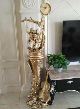 客厅装饰摆件电视柜旁边落地奢华高档欧式沙发两边摆设大型家居美