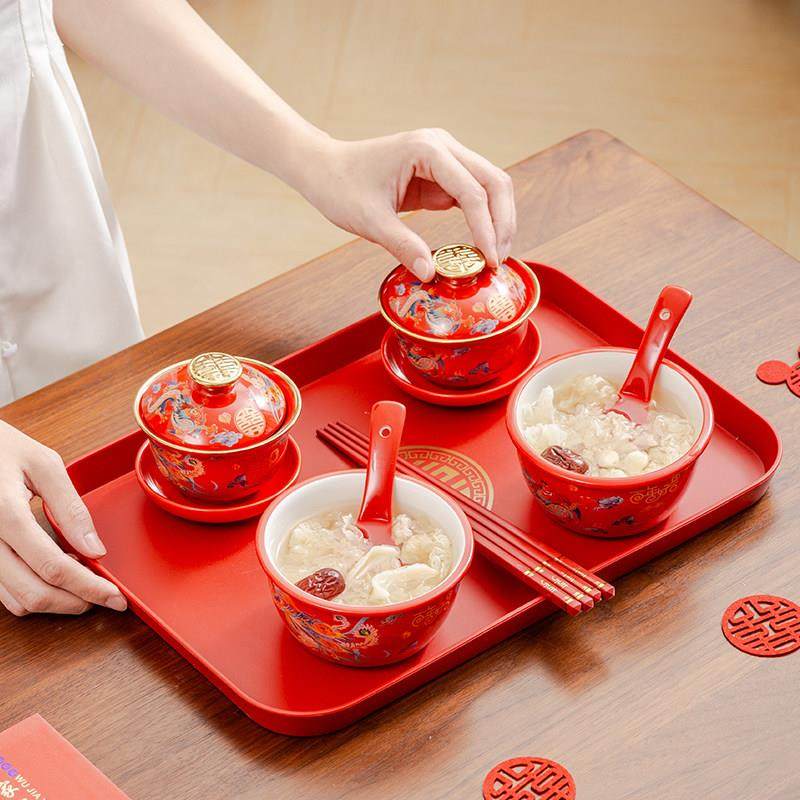 龙凤敬茶杯子结婚喜碗红色改口盖碗茶具一对碗筷套装陪嫁用品大全,节庆用品/礼品,喜碗/敬茶杯,淘宝优惠券,粉丝福利购,淘宝优惠卷