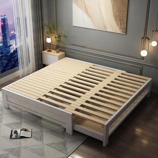 实木床抽拉沙发两用伸缩坐卧小户型推拉带储物现代简约拼接床拖床