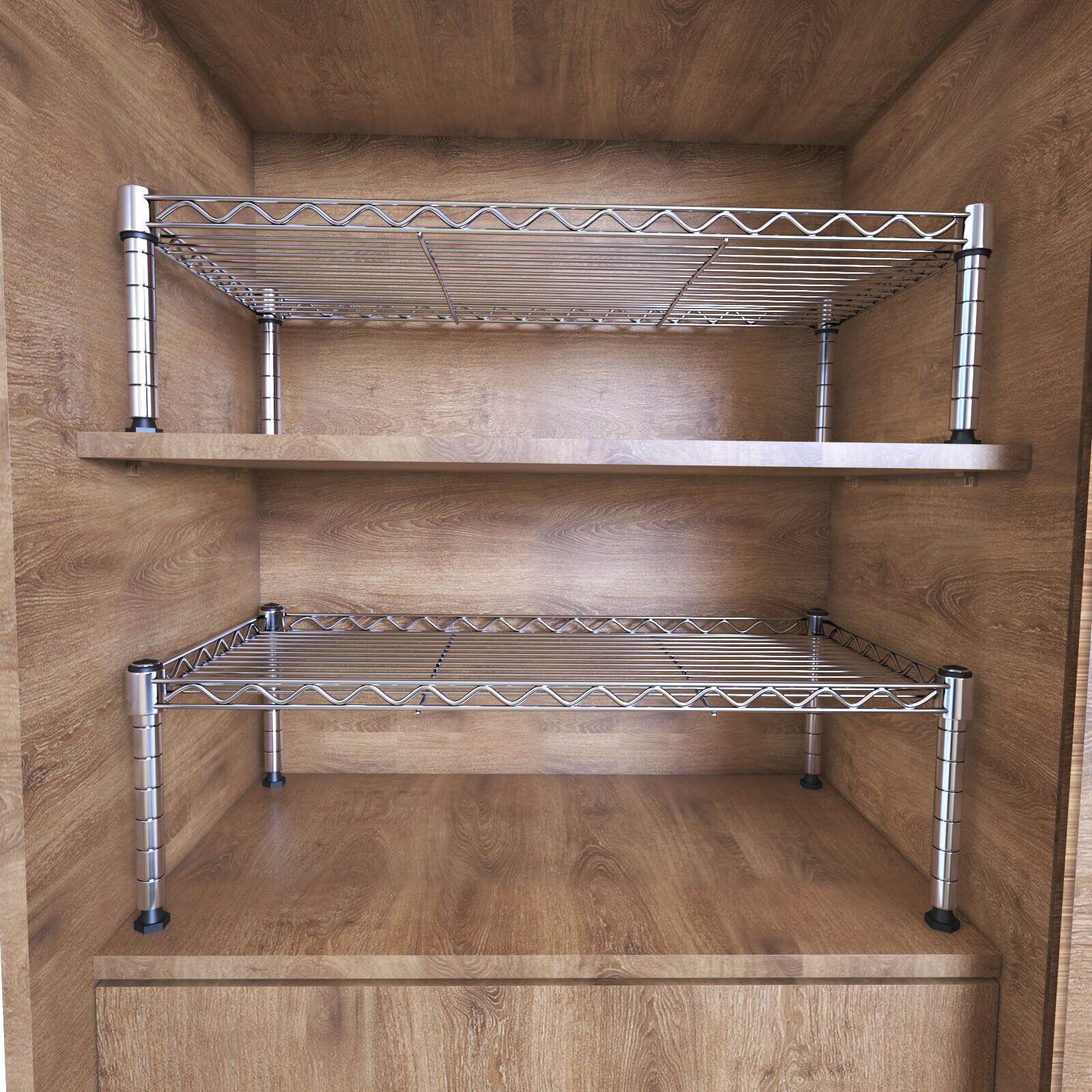 厨房单层置物架桌面置地式金属可调节整理架收纳层架整体橱柜内隔