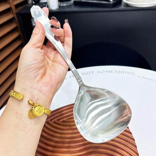 桃心大汤勺18/10不锈钢大汤匙家用调羹主餐更韩式分餐勺子大公勺