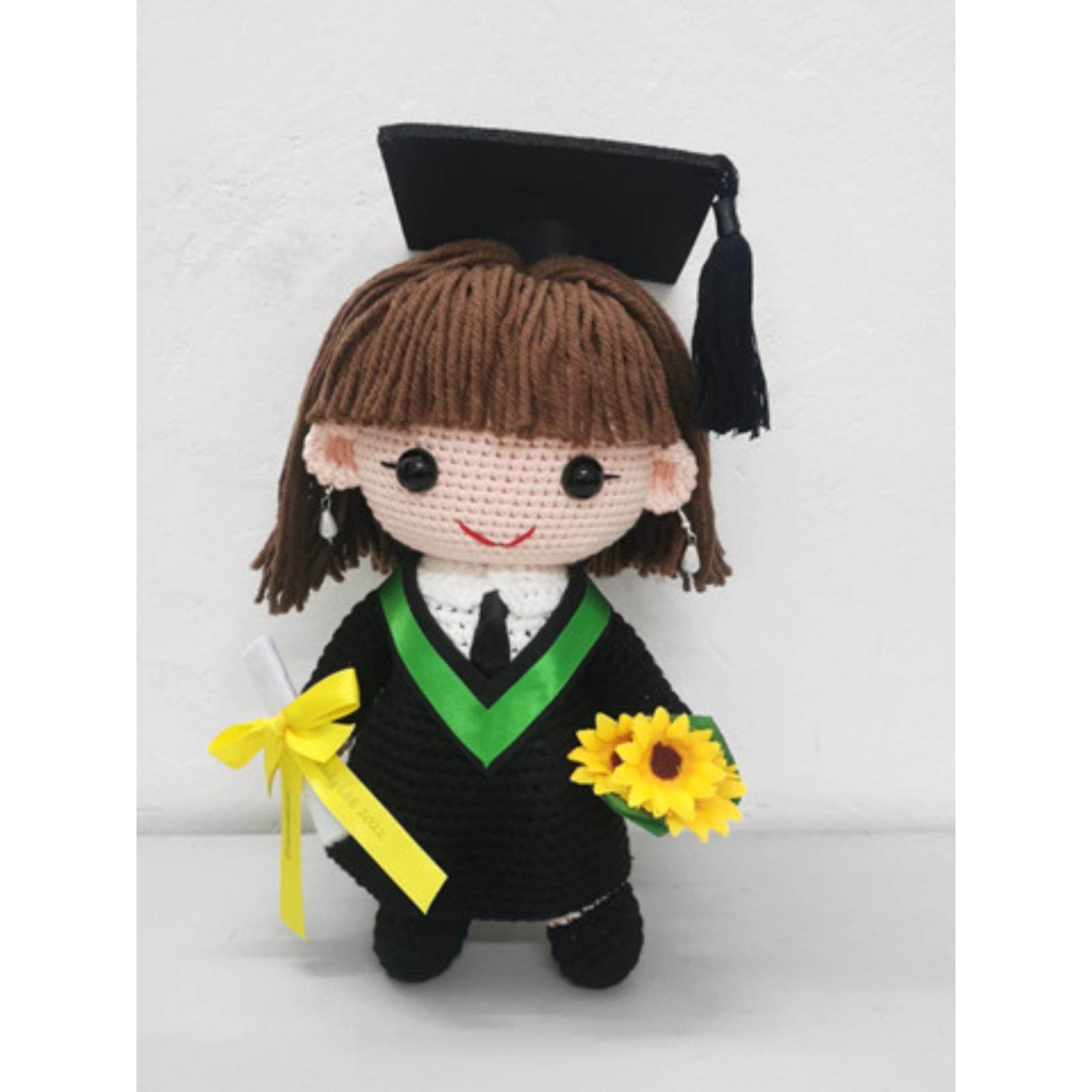 毕业公仔 娃娃订制 手工礼物送女生 学生订造 创意花束博士帽男生