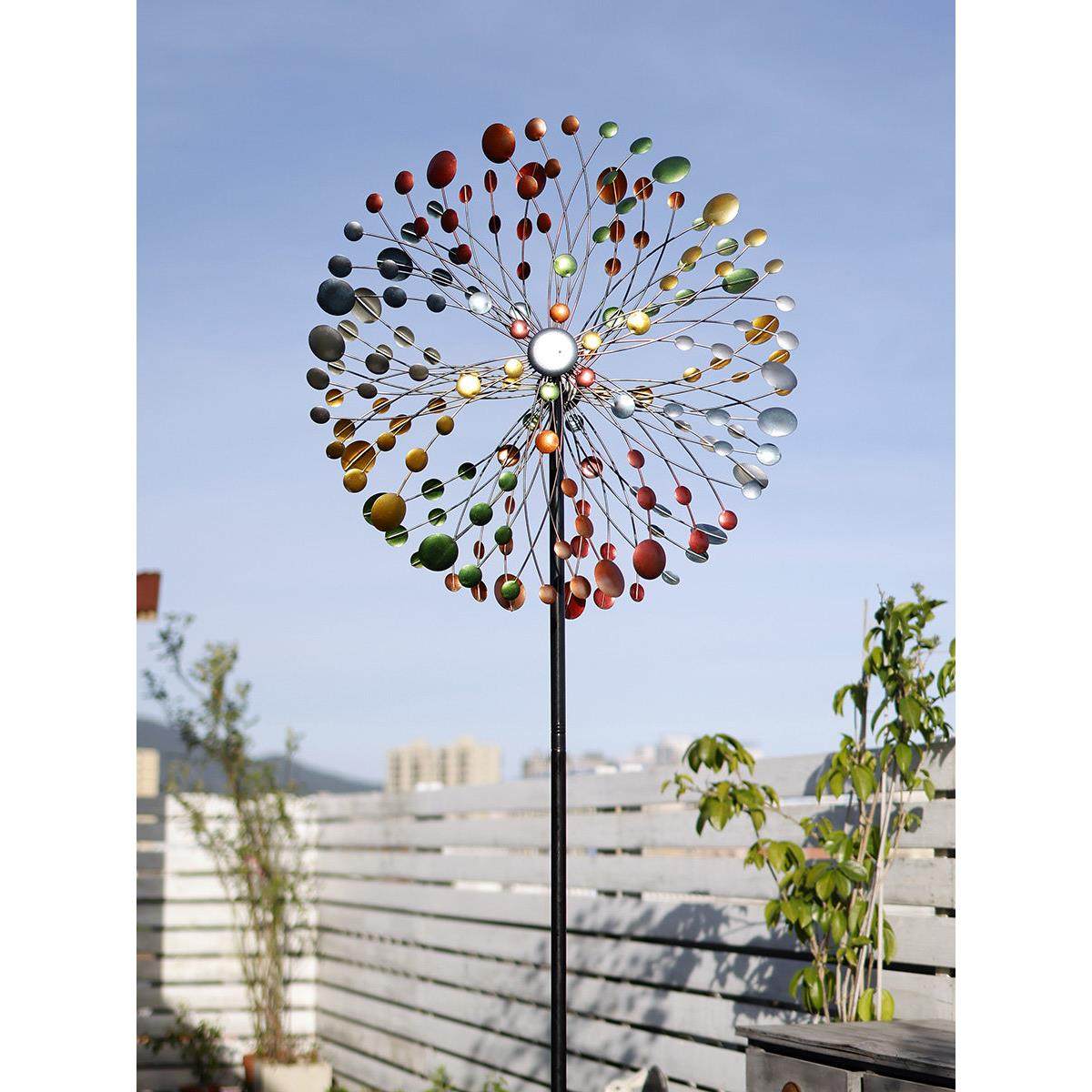 太阳能灯花园庭院铁艺旋转大风车户外阳台布置网红装饰创意摆件,家居饰品,户外/庭院摆件,淘宝优惠券,粉丝福利购,淘宝优惠卷