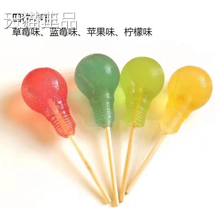 大灯泡糖棒棒果泡一比一糖比例创意网灯红有趣味零食圣诞节礼物