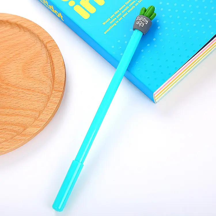 韩版学生笔 创意仙人掌造型笔 小清新文具可爱水性签字笔