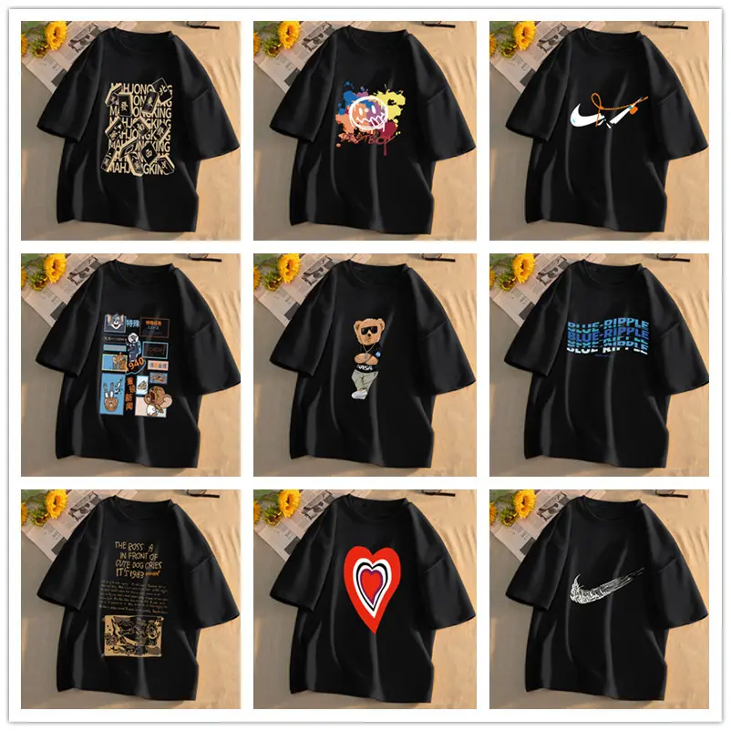 夏季短袖t恤男生2025年新款美式纯棉打底衫in潮休闲学生半袖上衣