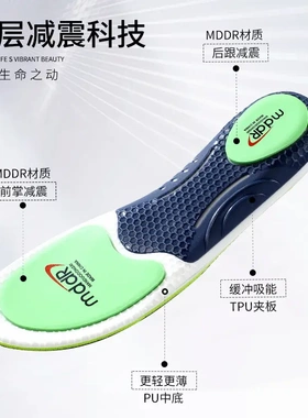 鞋垫运动高弹减震篮球鞋羽毛球矫形mddr减震片3a防臭防滑