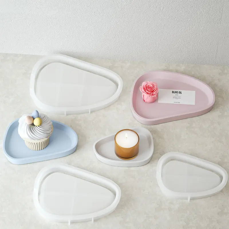 香薰石膏水泥收纳盘花盆滴胶磨具 圆碟子托盘摆件具