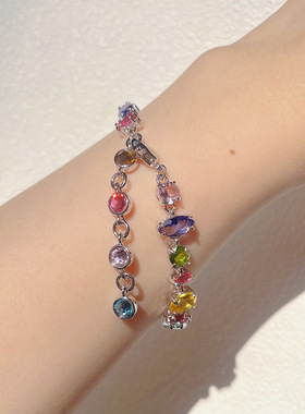 饰品Gema情人节糖果流光溢彩手链女水晶撞色多巴胺独特设