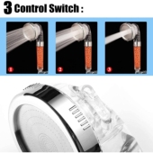 外贸三功能花洒套装 大出水面板过滤增压手持莲蓬头三档淋浴花洒头