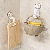 厨房吸盘脸盆挂钩浴室卫生间收纳置物架免打孔壁挂家用盆子收纳架