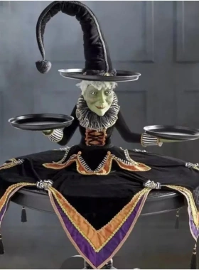 万圣节女巫展示台工作台女巫摆盘装饰品摆件设计装修家居摆件