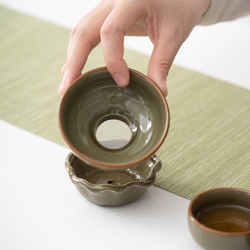 茶沫釉茶漏茶滤茶叶过滤网组合单独茶隔茶水分离陶U瓷功夫茶具配