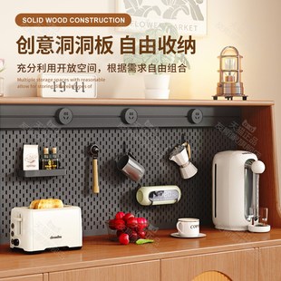 实木餐边柜靠墙一体柜子储物柜茶C水柜客厅置物柜橱柜家用厨房矮
