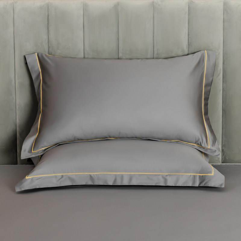 枕套一对装家用枕头套48*74cm纯棉100支全棉长绒棉套装纯色高级感